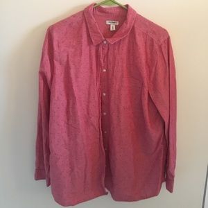 Pink Old Navy Polka Dot Button Down Shirt
